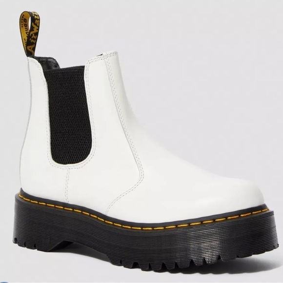 2976 Smooth Leather Chelsea Platform White Quad Dr. Martens size 6 - Picture 2 of 11